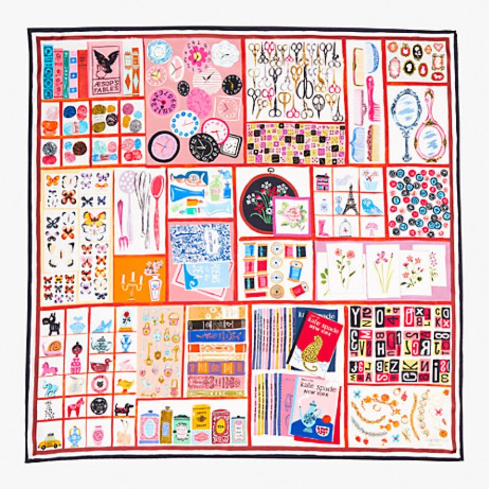 Flea Market Silk Square Scarf from Kate Spade